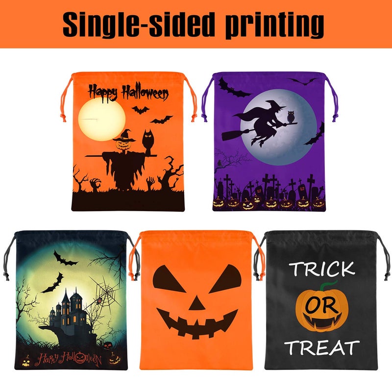 KUUQA 12 Pack Halloween Candy Bags - Drawstring Goodie Bags for Halloween Party Favor Supplies - Image 3